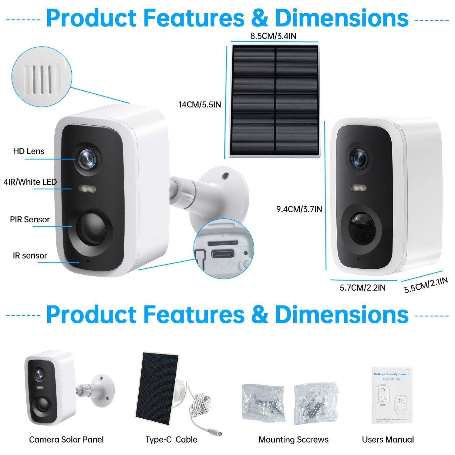 Moktan Sabai - 5MP Solar Security Camera with 360° View & AI Detection