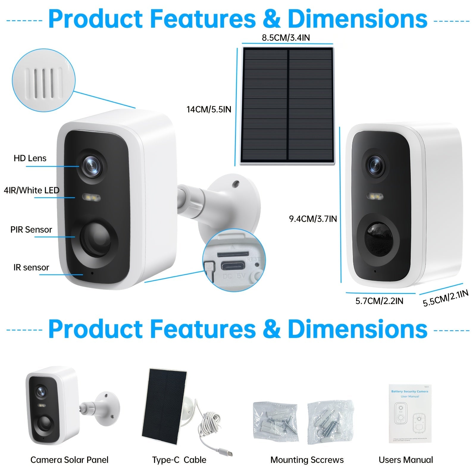 Moktan Sabai - 5MP Solar Security Camera with 360° View & AI Detection