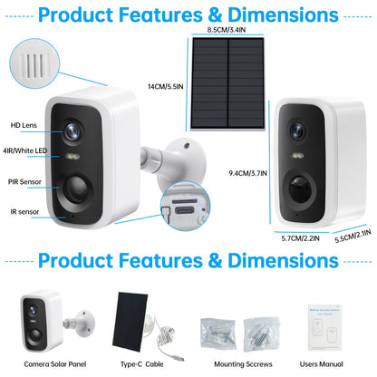 Moktan Sabai - 5MP Solar Security Camera with 360° View & AI Detection