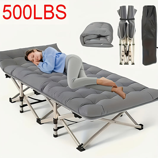 75 Folding Camping Bed – Heavy Duty Outdoor Guest Cot, 450–500lbs, Portable w/ Bag