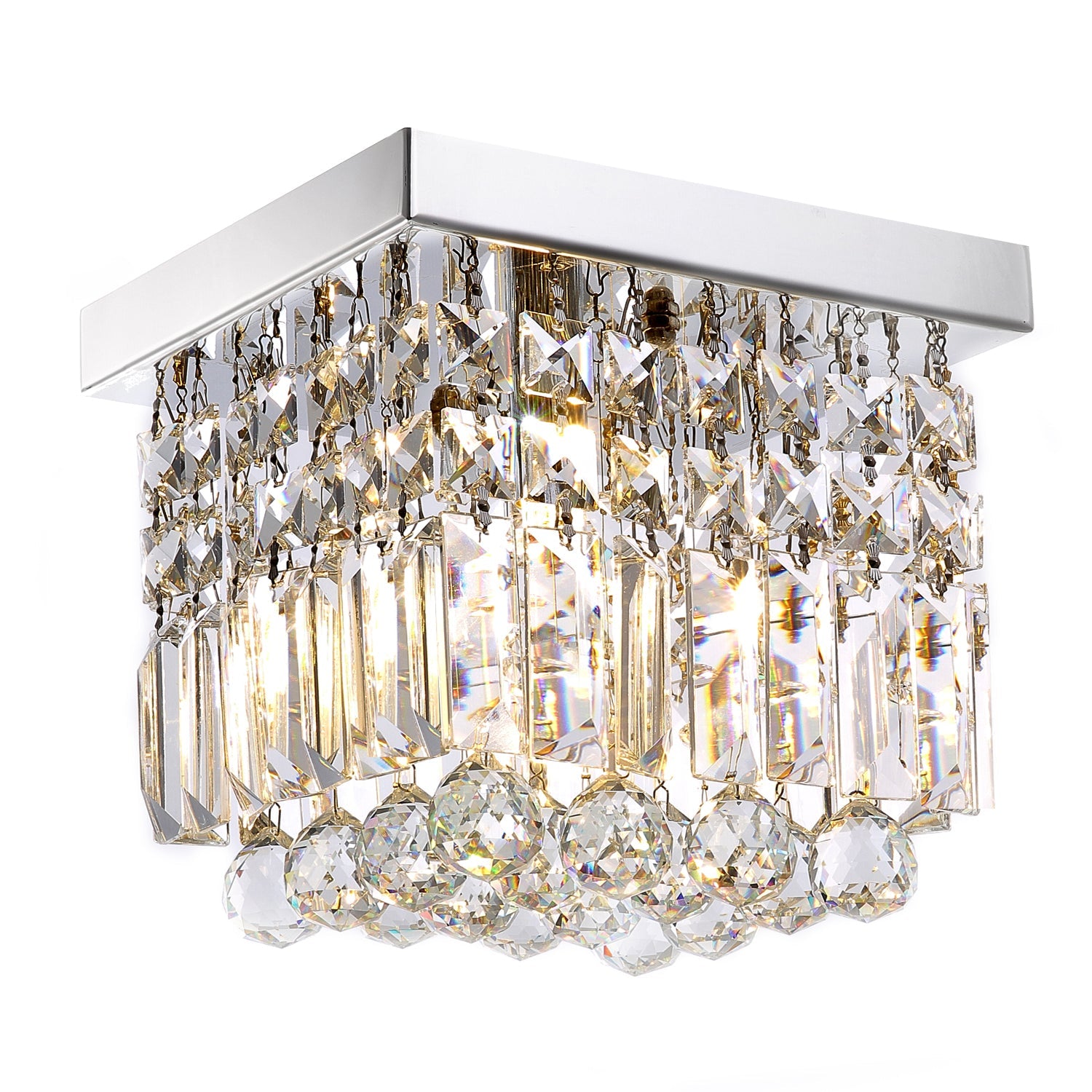 Moktan Sabai Mini Modern Square Flush Mount Ceiling Light, Low Profile Indoor Lighting Fixture