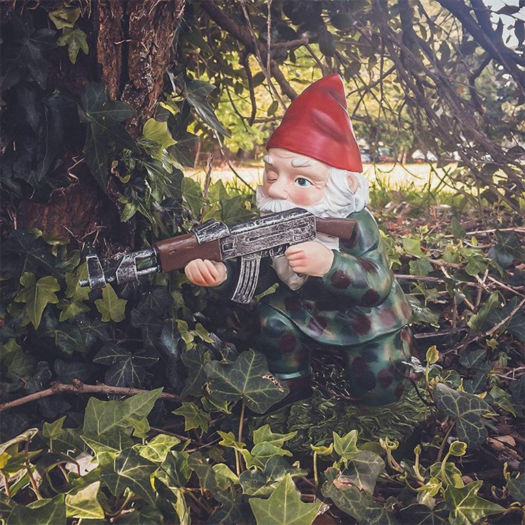 Moktan Sabai Military Garden Gnome Statue Camouflage A