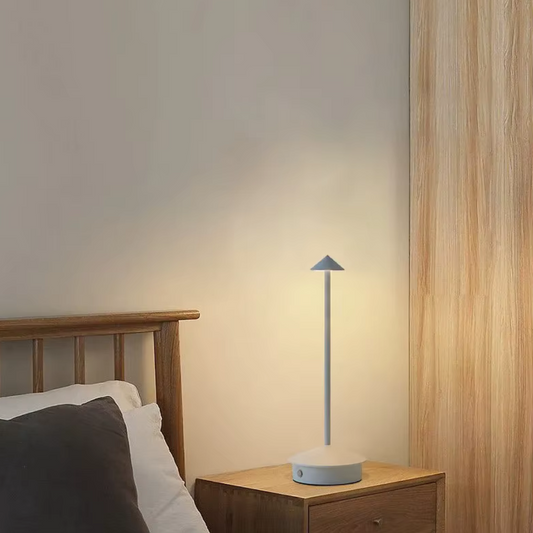 Modern Aluminium Cone LED Table Lamp Rechargeable Touch Dimmable