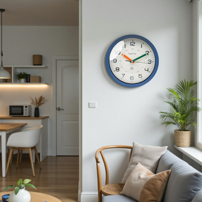 Moktan Sabai Nordic Round Wall Clock – Minimalist Clear Number Design