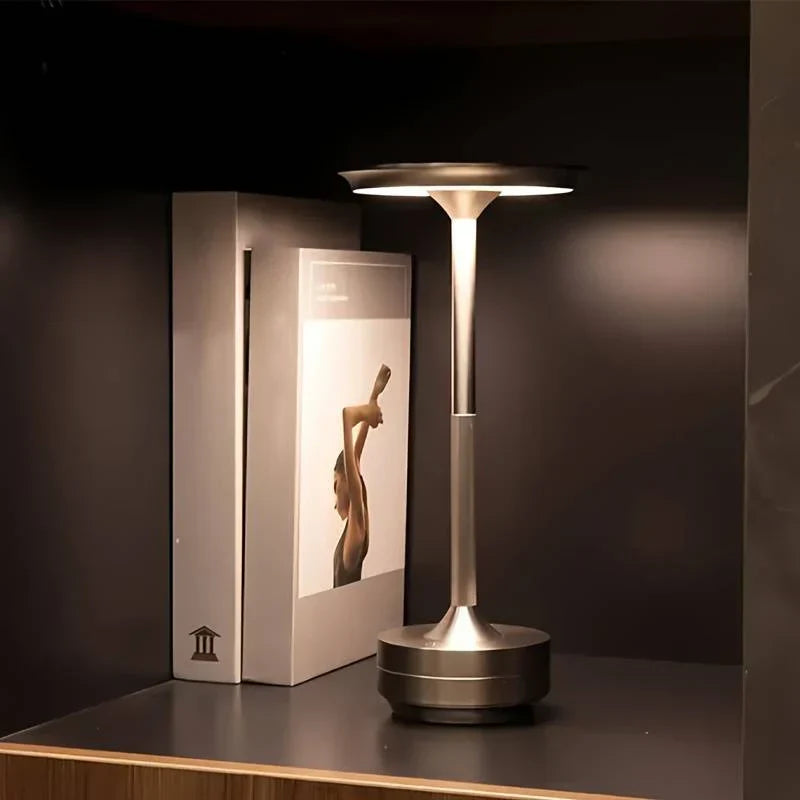Moktan Sabai Modern Brass Cone LED Rechargeable Table Lamp Cordless USB-C
