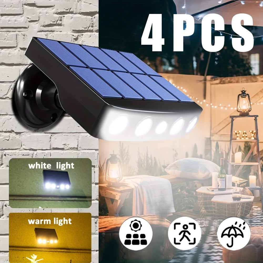 Moktan Sabai 2/4-Pack Outdoor Solar Wall Lights – Motion Sensor, Dusk-to-Dawn, IP44 Rated