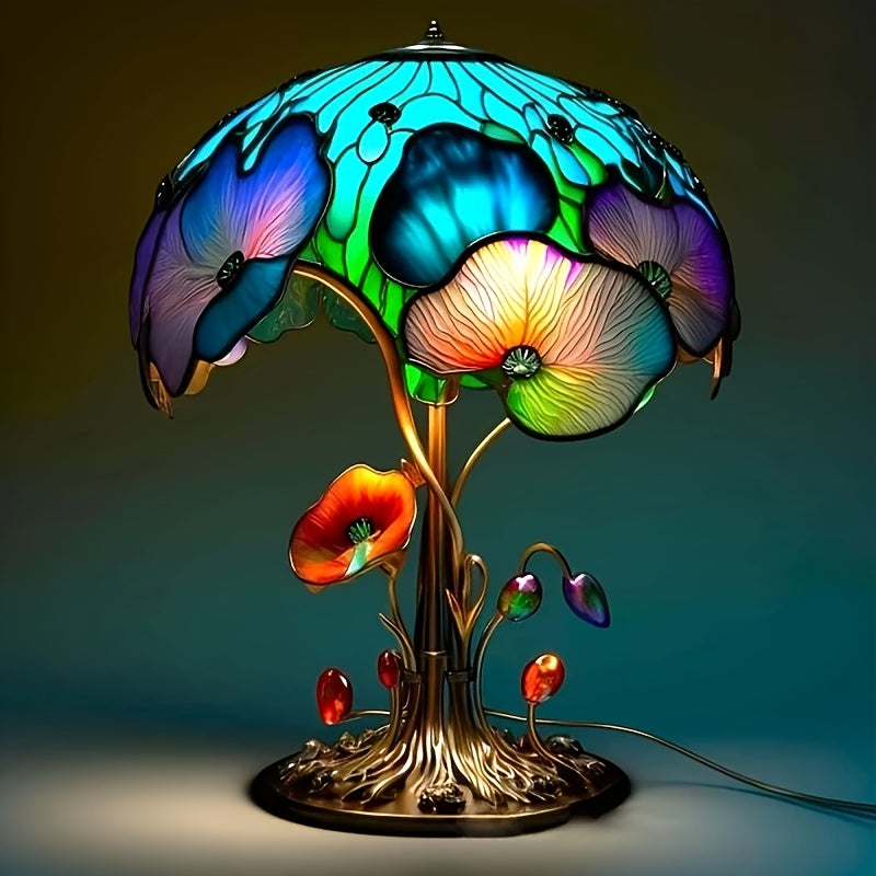 Moktan Sabai USB Resin Mushroom Lamp – Hand-Painted LED Night Light for Bedroom or Holiday Decor Mushroom Light F5.91inch