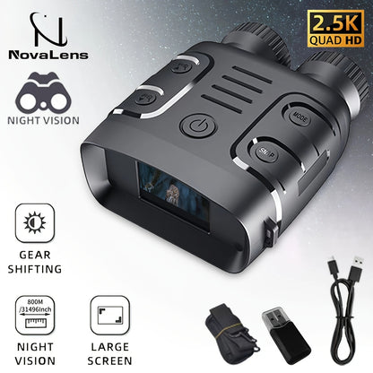 2.5K Night Vision Binoculars with Zoom & Recording, 800m Infrared Goggles Outdoor