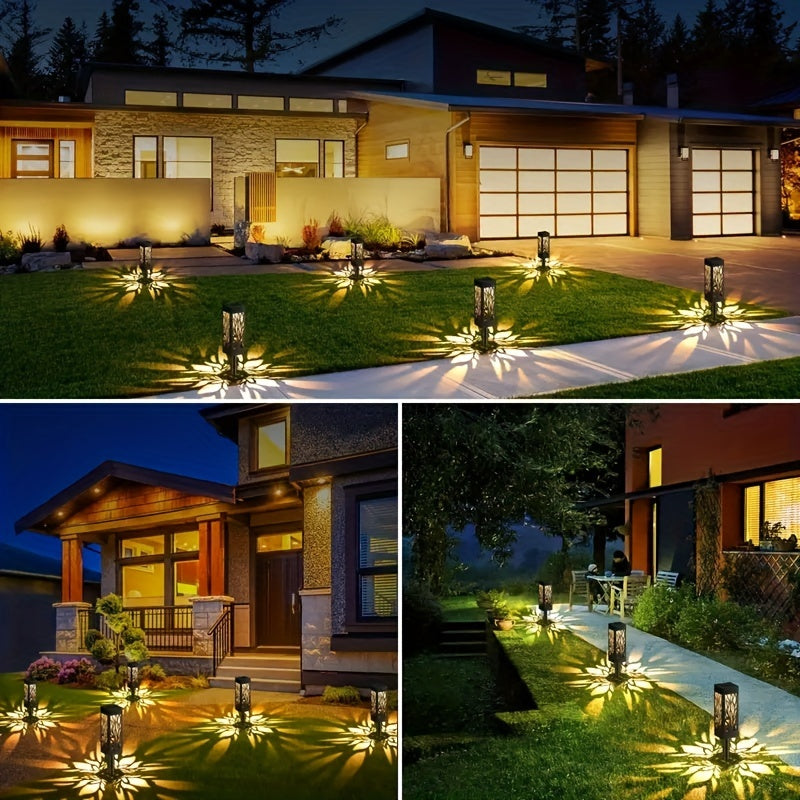 Moktan Sabai 8-Pack Solar Pathway Lights – Motion Sensor, IPX5 Waterproof, Warm/Yellow LED