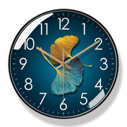 Moktan Sabai Floral Silent Wall Clock Blue with Black Frame 30cm