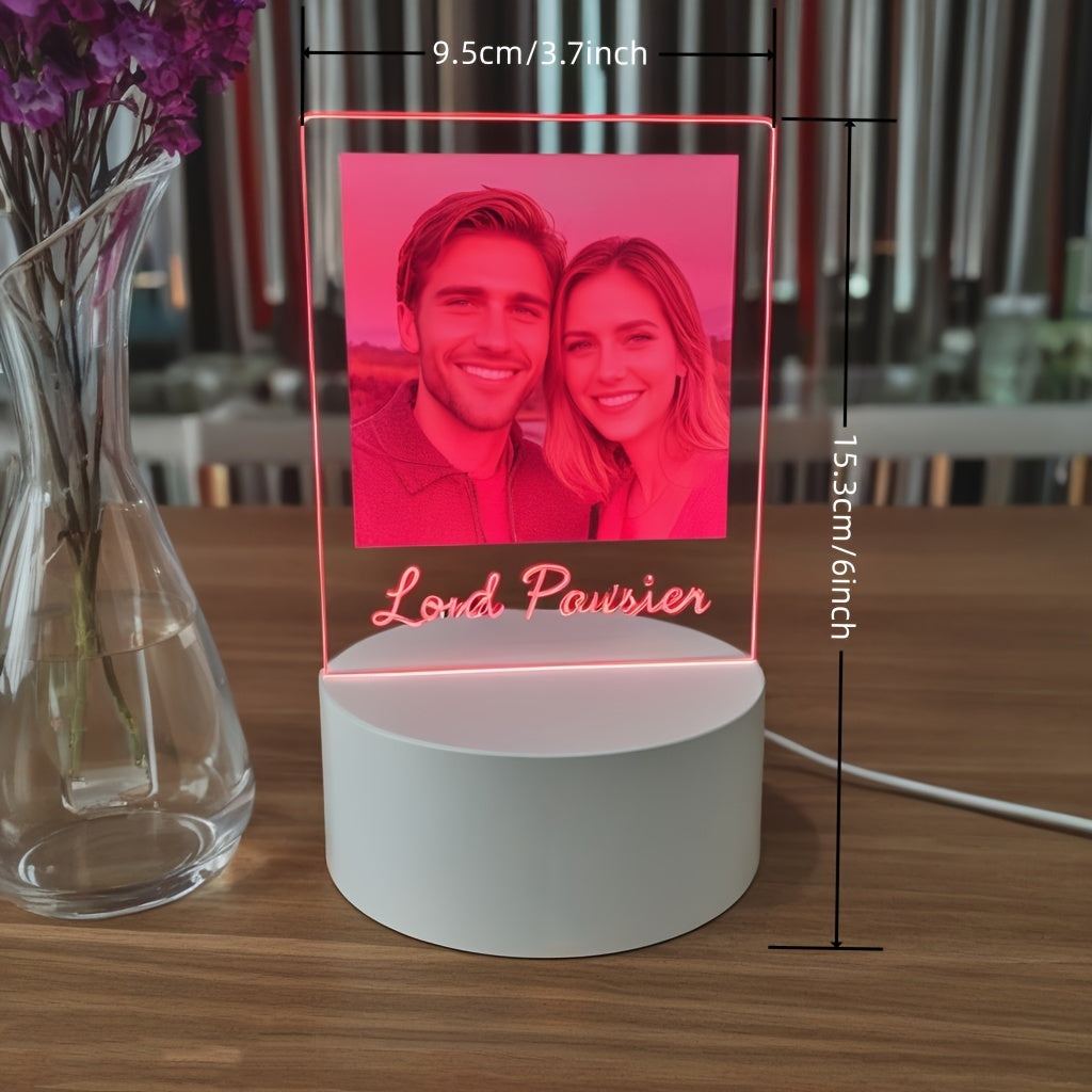 Moktan Sabai Custom Photo LED Night Light – Personalized Table Lamp Gift for Girlfriend or Women