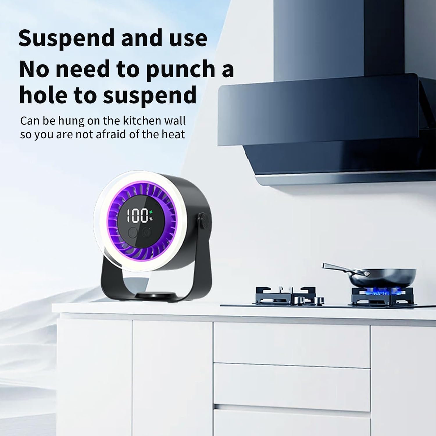 Moktan Sabai Portable Desk Fan | USB Rechargeable with 10-Speed Quiet Operation | Compact Design for Efficient Cooling