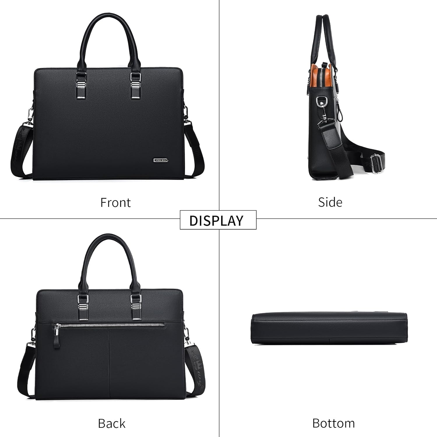 Moktan Sabai Genuine Leather Business Briefcase 15.6 Inch Laptop Bag Multi Compartment