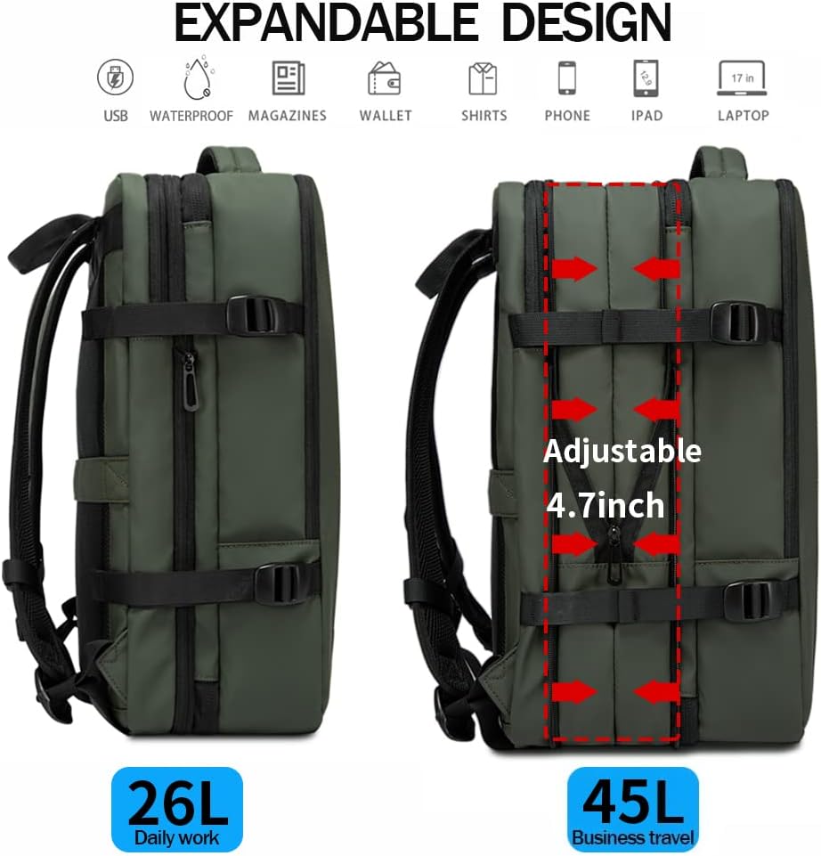 Moktan Sabai Expandable Travel Backpack 26–45L Laptop Duffel Bag