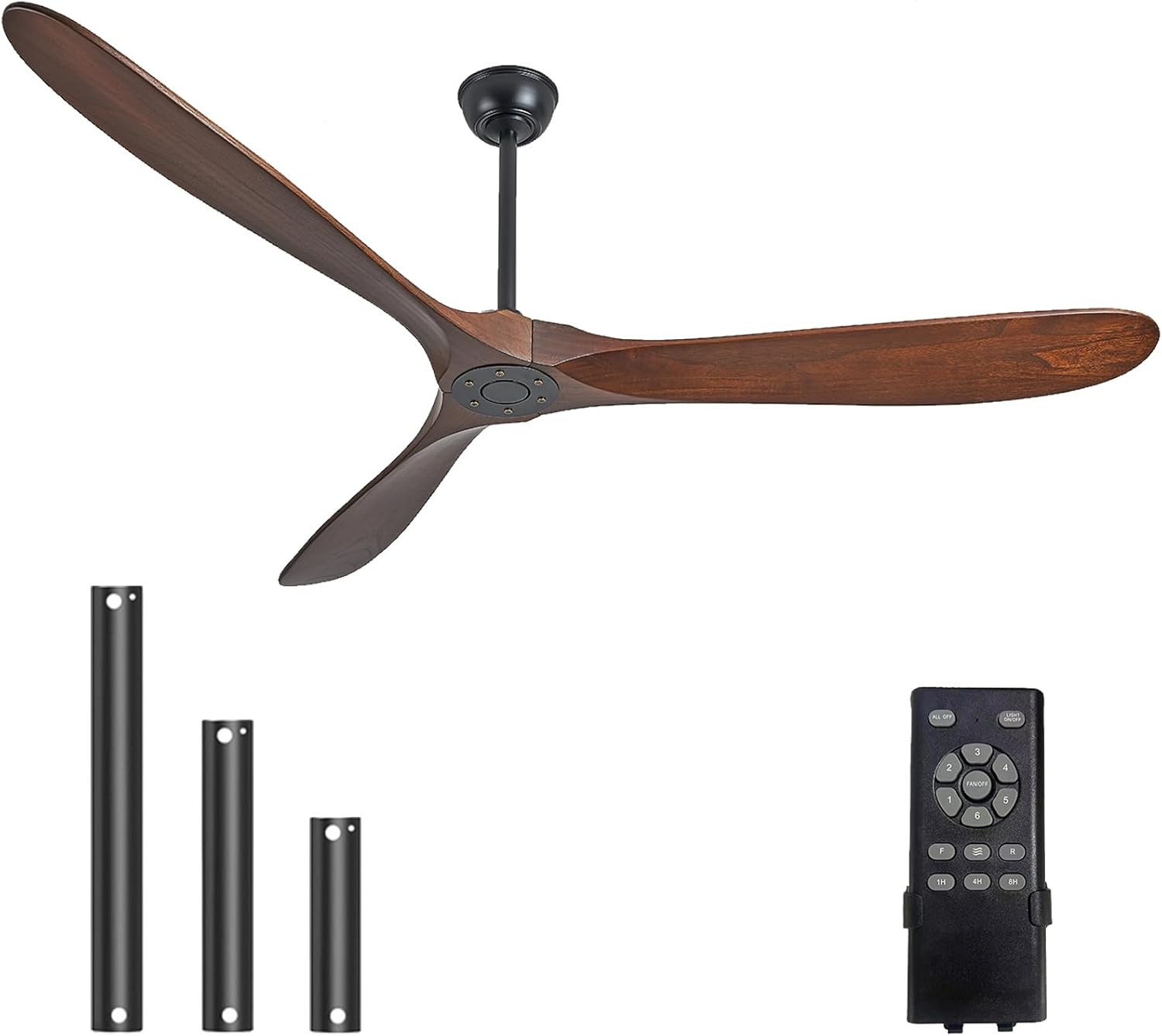 Moktan Sabai 60 Inch Solid Wood Ceiling Fan 3-Blade DC Motor Remote