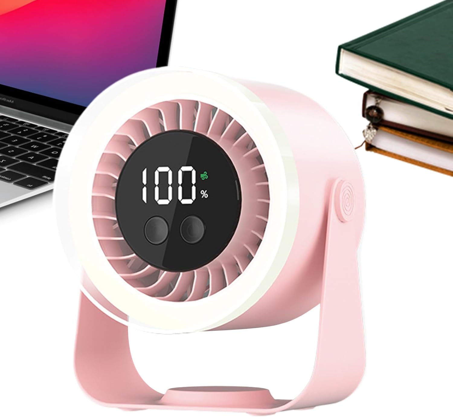 Moktan Sabai Portable Desk Fan | USB Rechargeable with 10-Speed Quiet Operation | Compact Design for Efficient Cooling