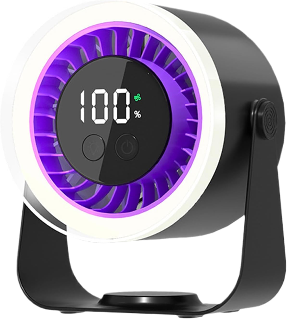 Moktan Sabai Portable Desk Fan | USB Rechargeable with 10-Speed Quiet Operation | Compact Design for Efficient Cooling Black