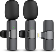 Moktan Sabai Wireless Lavalier Microphone for iPhone iPad Dual Clip On Mic 2 Pack Lightning