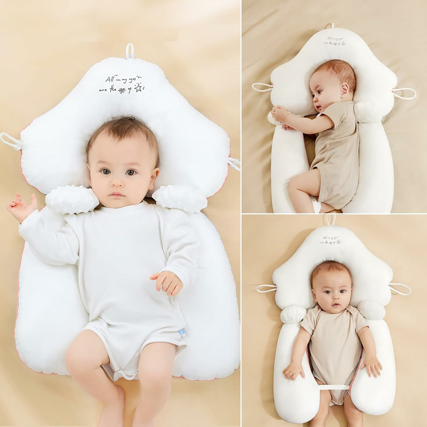 Moktan Sabai Baby Anti Flat Head Pillow Organic Cotton Infant Sleeping Support Cushion