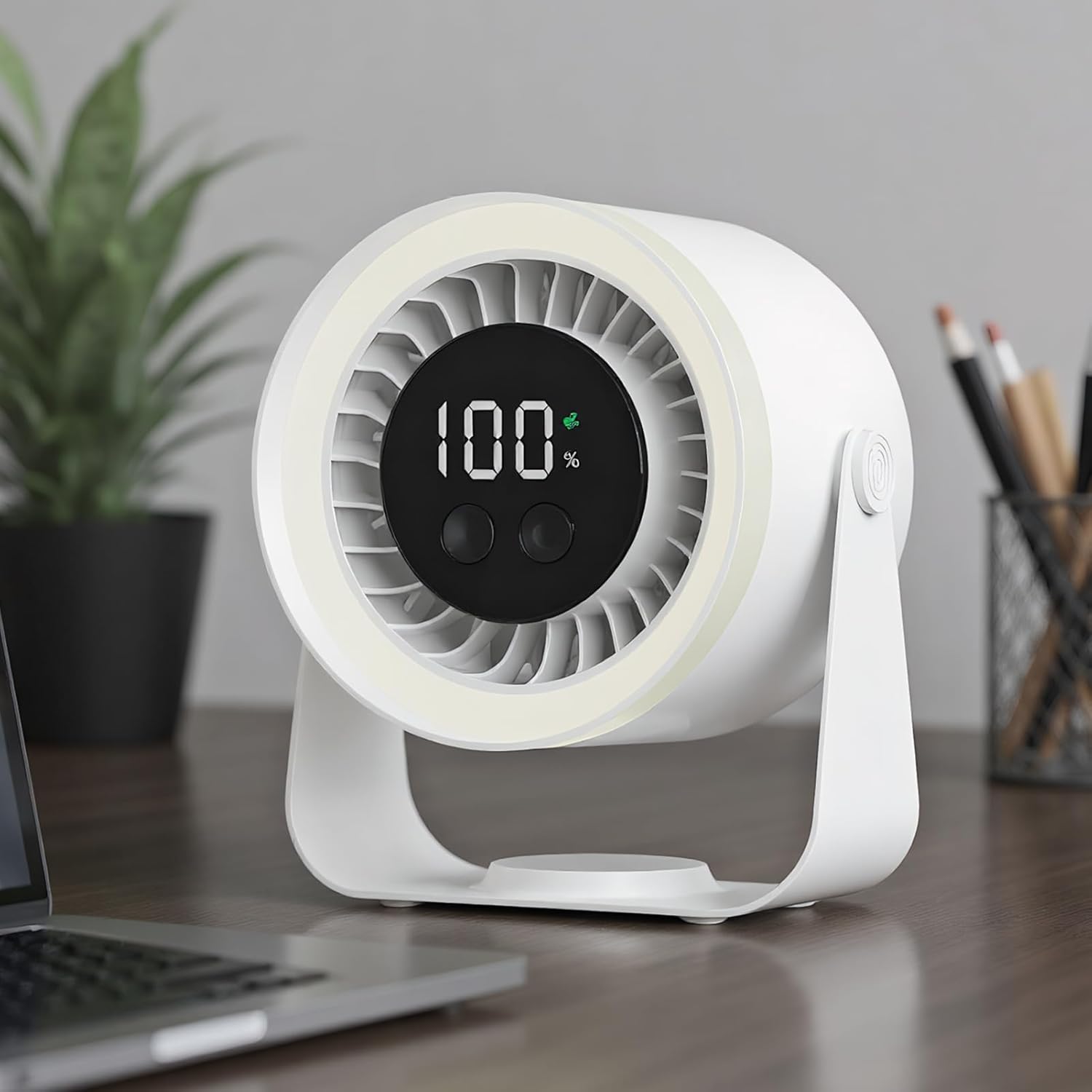 Moktan Sabai Portable Desk Fan | USB Rechargeable with 10-Speed Quiet Operation | Compact Design for Efficient Cooling