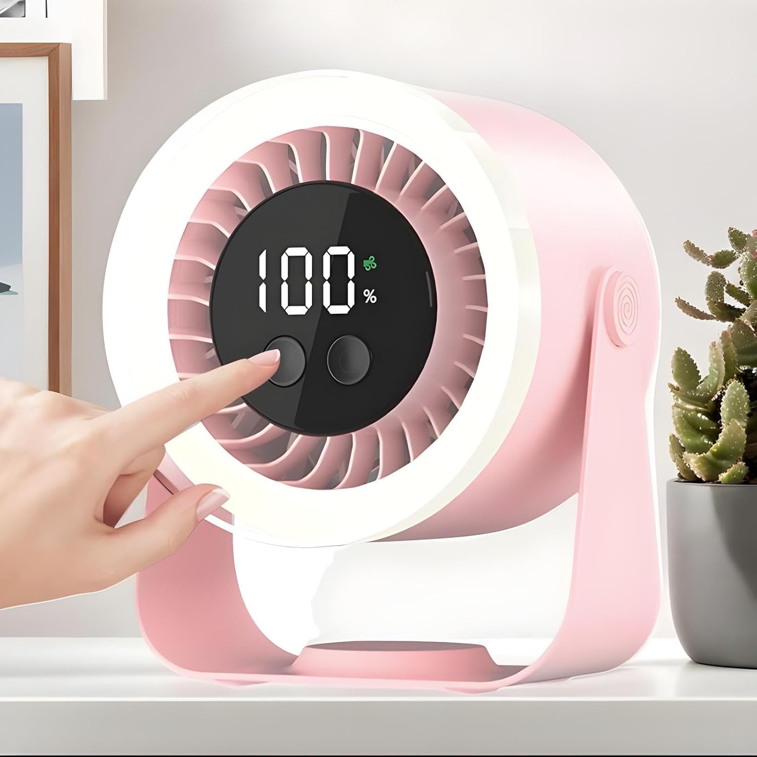 Moktan Sabai Portable Desk Fan | USB Rechargeable with 10-Speed Quiet Operation | Compact Design for Efficient Cooling