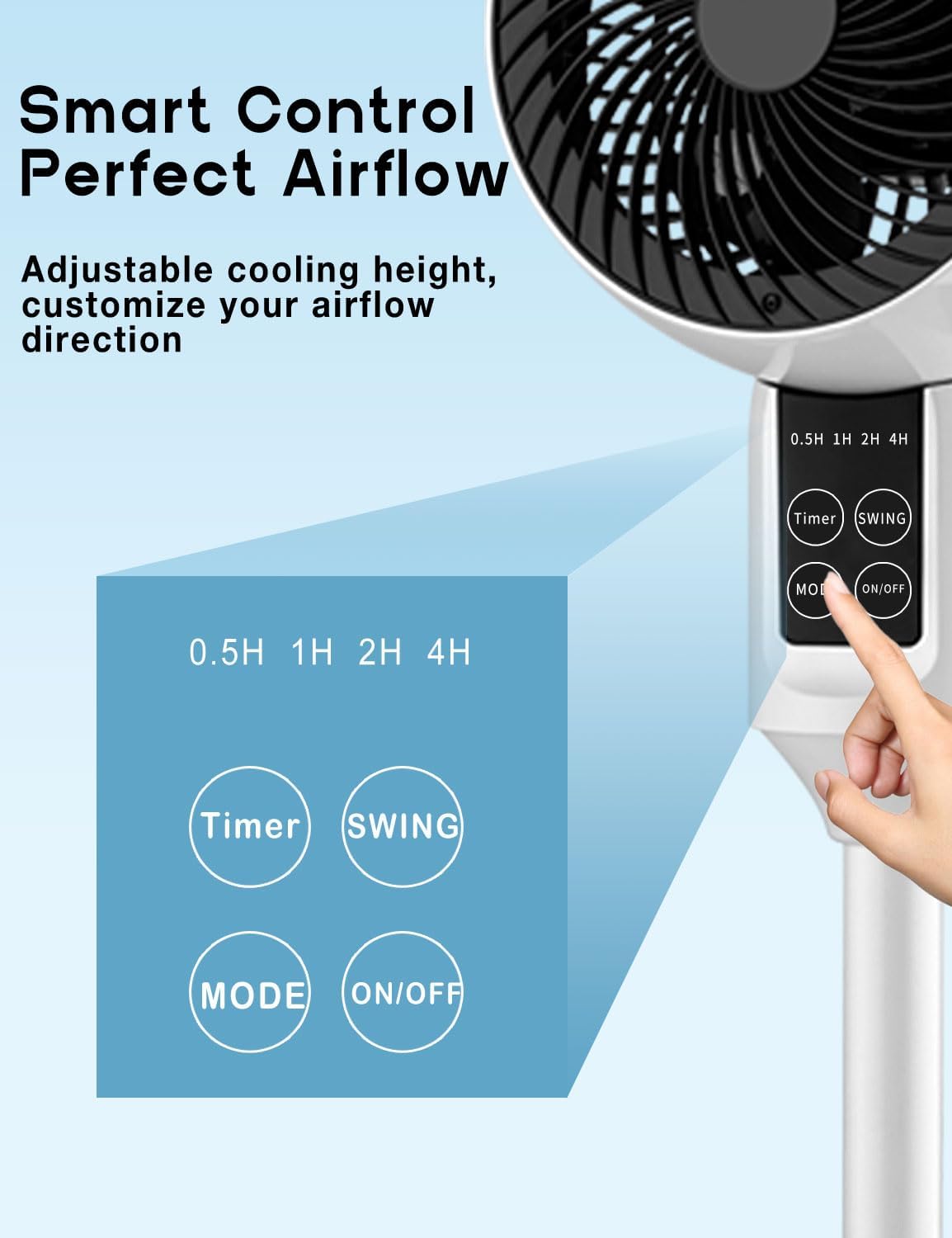 Moktan Sabai Adjustable Pedestal Fan with Remote Control | 3D Oscillation for Quiet Cooling