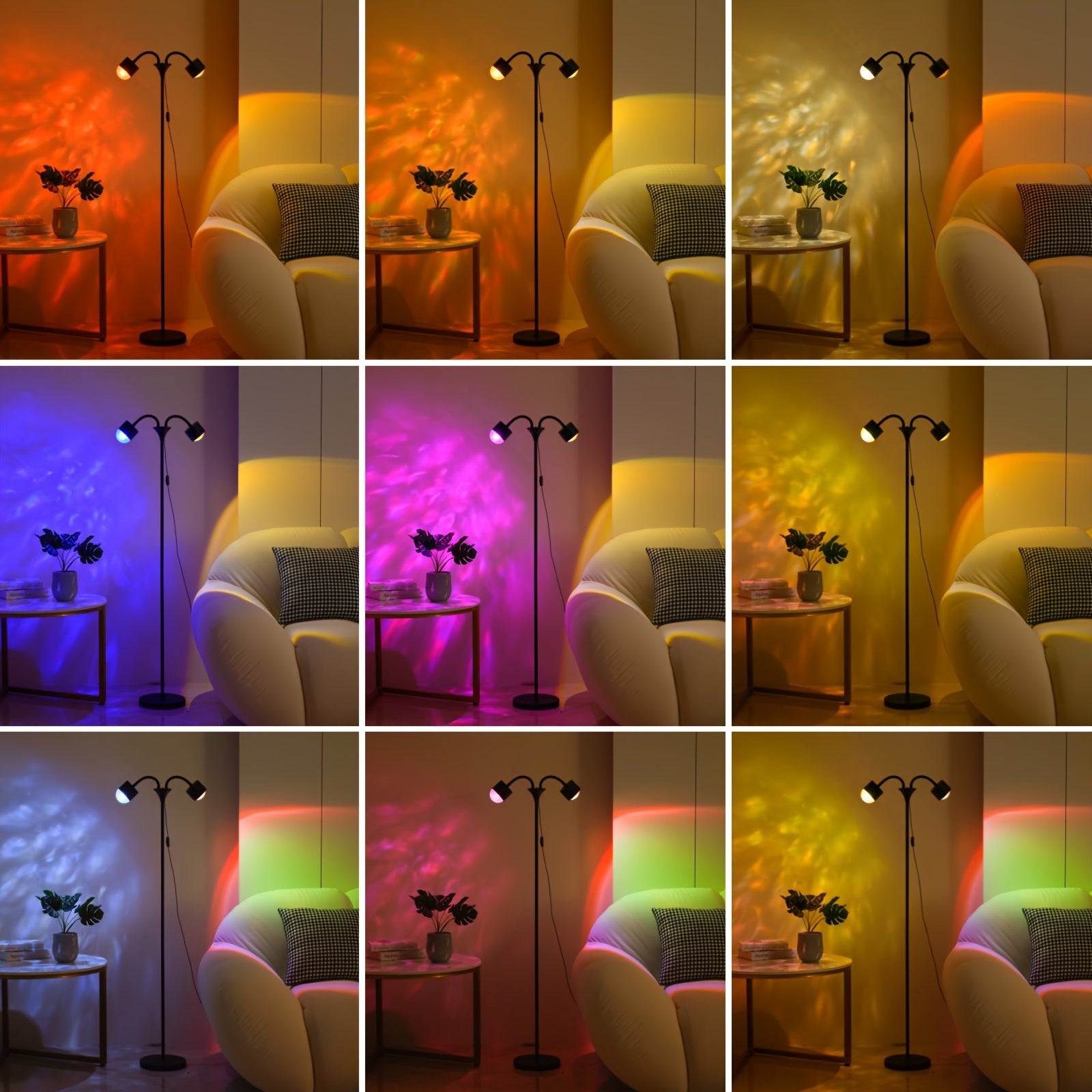 Moktan Sabai Sunset Ocean Wave Projector – Double RGB Mood Lamp with 360° Rotation & DIY Color