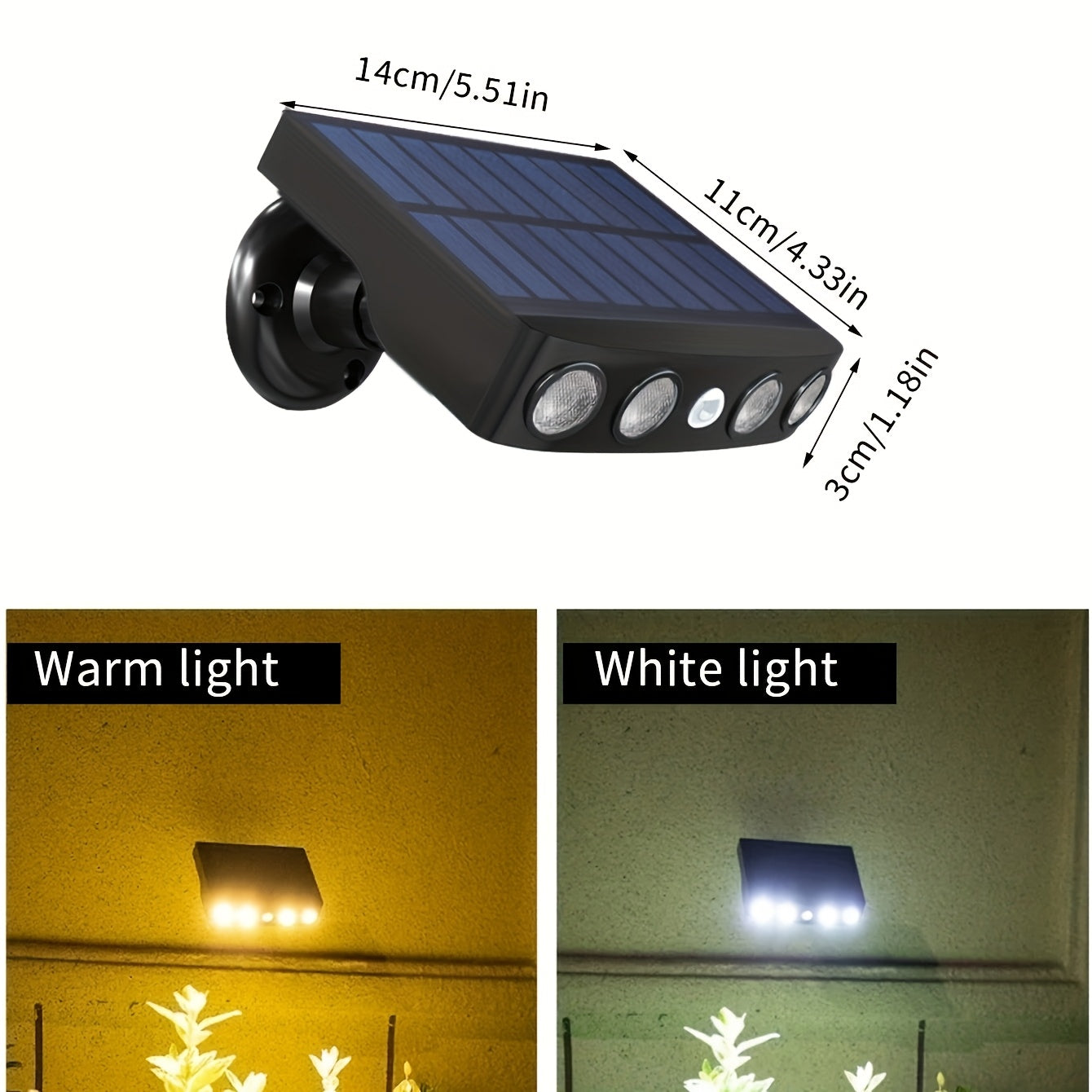Moktan Sabai 2/4-Pack Outdoor Solar Wall Lights – Motion Sensor, Dusk-to-Dawn, IP44 Rated