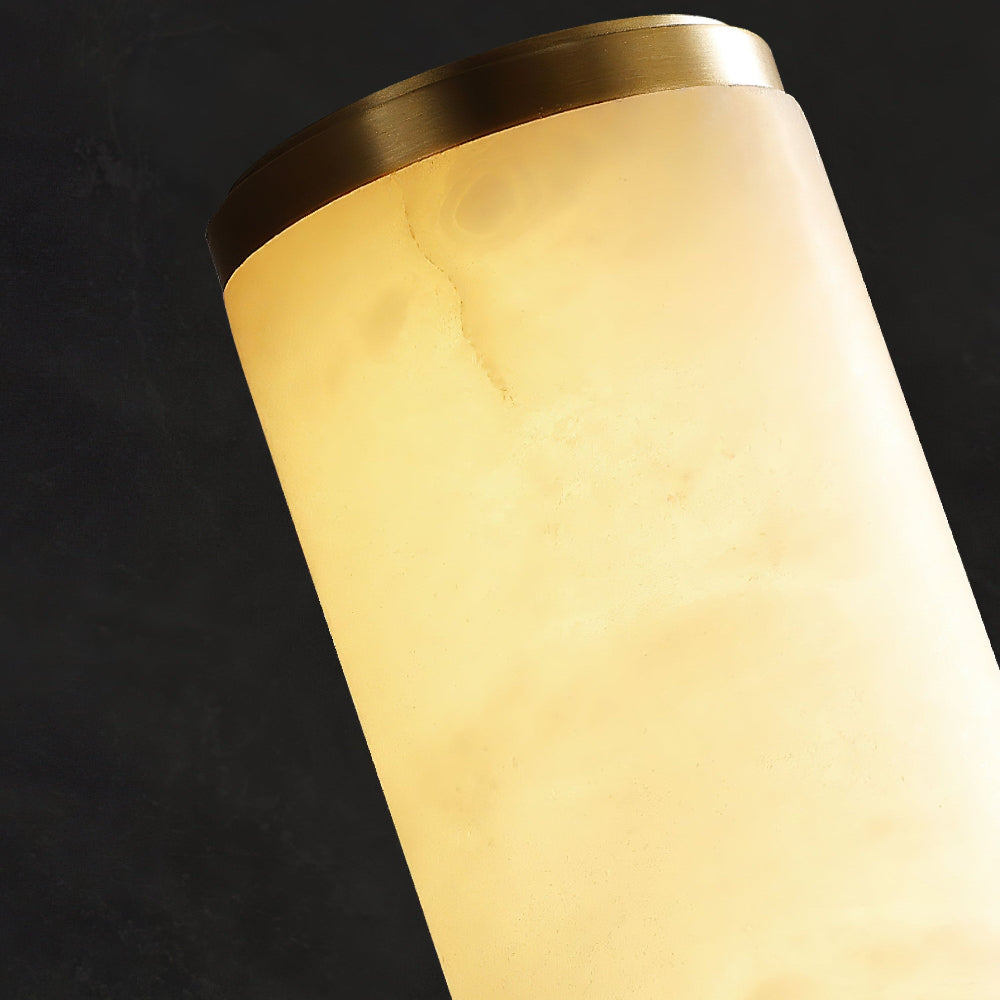 Moktan Sabai Modern Marble LED Wall Sconce Light, Copper Finish Minimalist Wall Lamp