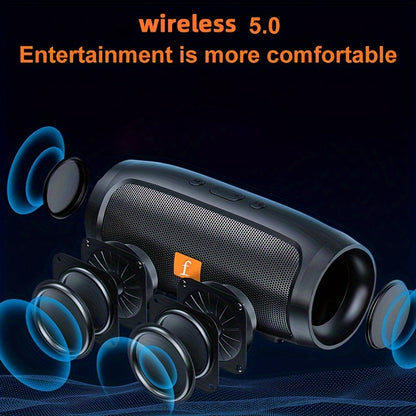 Wireless Bluetooth Speaker with Dual Subwoofer, Loud Surround Sound for Home & Car