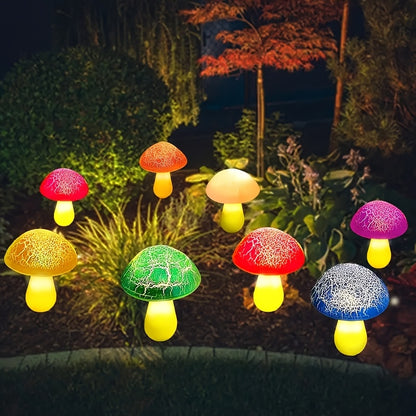 Solar Mushroom Garden Lights Outdoor, 8 LED Decorative Landscape Lights IP65 Waterproof