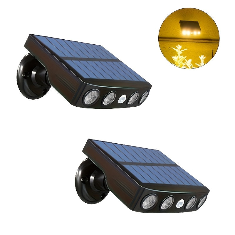 Moktan Sabai 2/4-Pack Outdoor Solar Wall Lights – Motion Sensor, Dusk-to-Dawn, IP44 Rated Warm Light