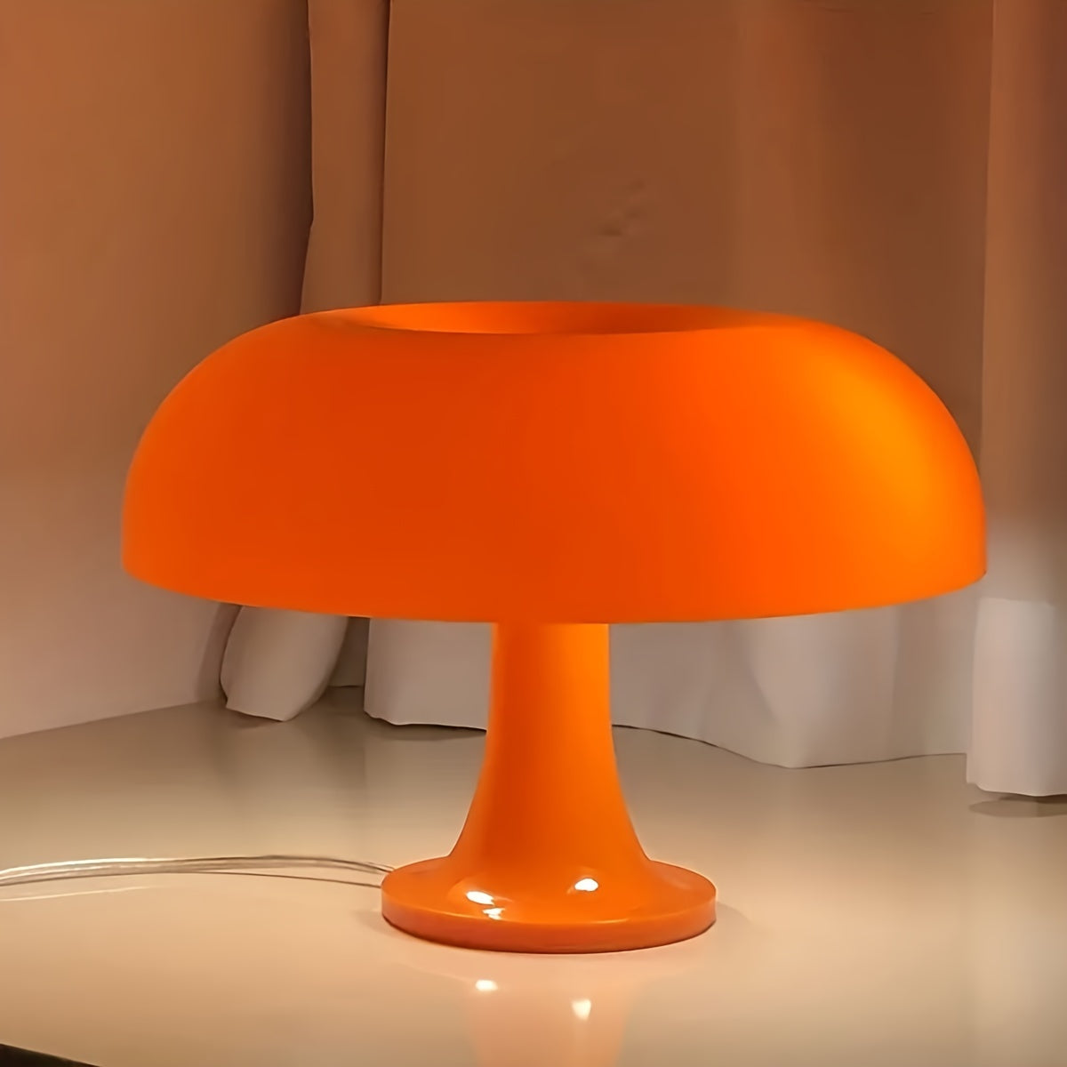 Moktan Sabai LED Mushroom Table Lamp Modern Bedside Light for Room Decor & Christmas Gift Orange Mushroom Lamp