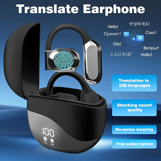 Moktan Sabai AI Translator Earbuds - Real-Time Simultaneous Interpretation for Business & Travel
