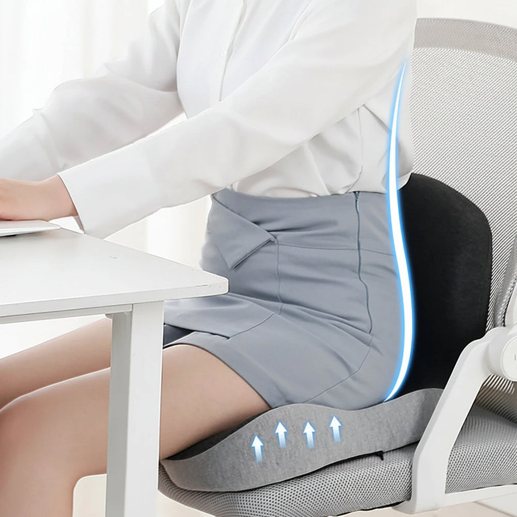 Moktan Sabai Memory Foam Seat Cushion with Lumbar Support for Office Chair