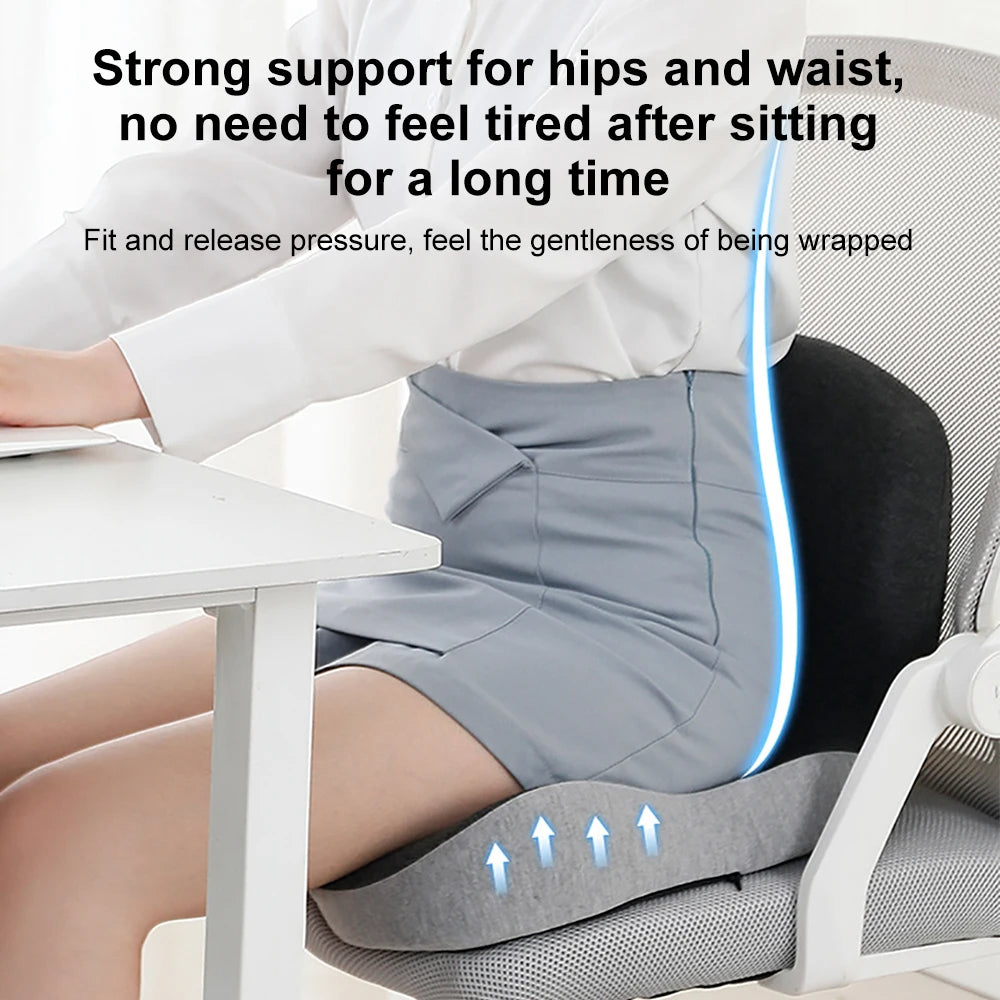 Moktan Sabai Memory Foam Seat Cushion with Lumbar Support for Office Chair