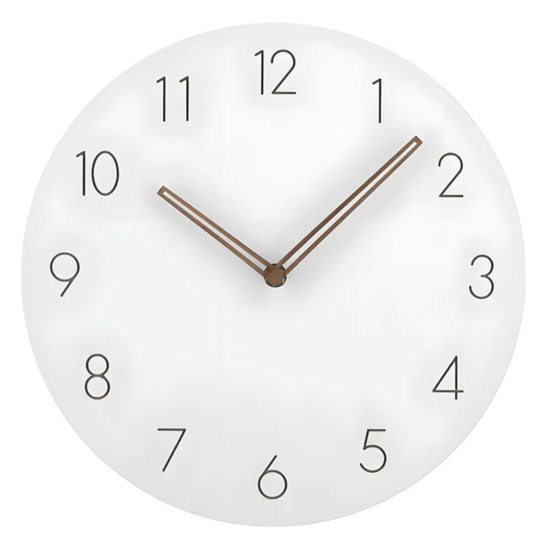 Moktan Sabai Silent Wooden Wall Clock White