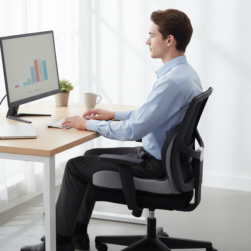 Moktan Sabai Memory Foam Seat Cushion with Lumbar Support for Office Chair