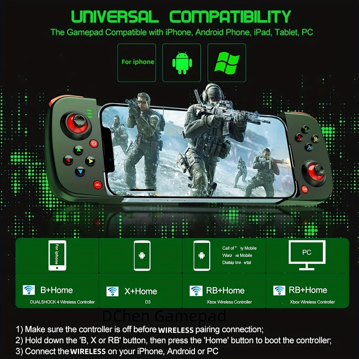 Pro Wireless Mobile Gamepad for iPhone, Android, PC & Steam Deck Moktan Sabai