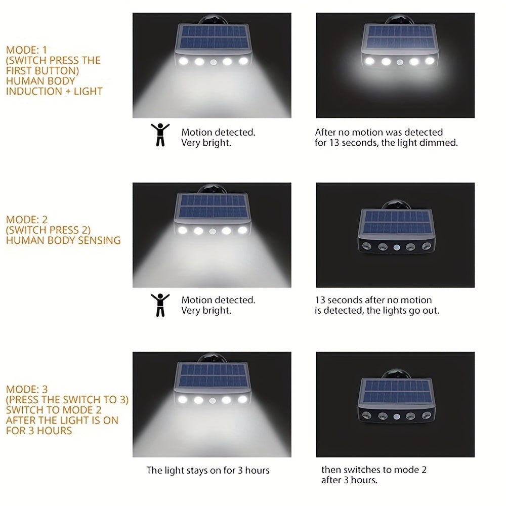 Moktan Sabai 2/4-Pack Outdoor Solar Wall Lights – Motion Sensor, Dusk-to-Dawn, IP44 Rated