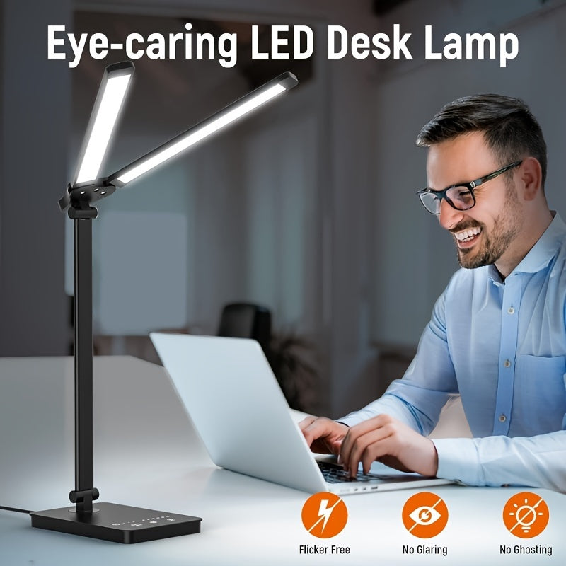 Moktan Sabai Adjustable LED Desk Lamp – Touch Dimmable Gooseneck Light for Office & Reading