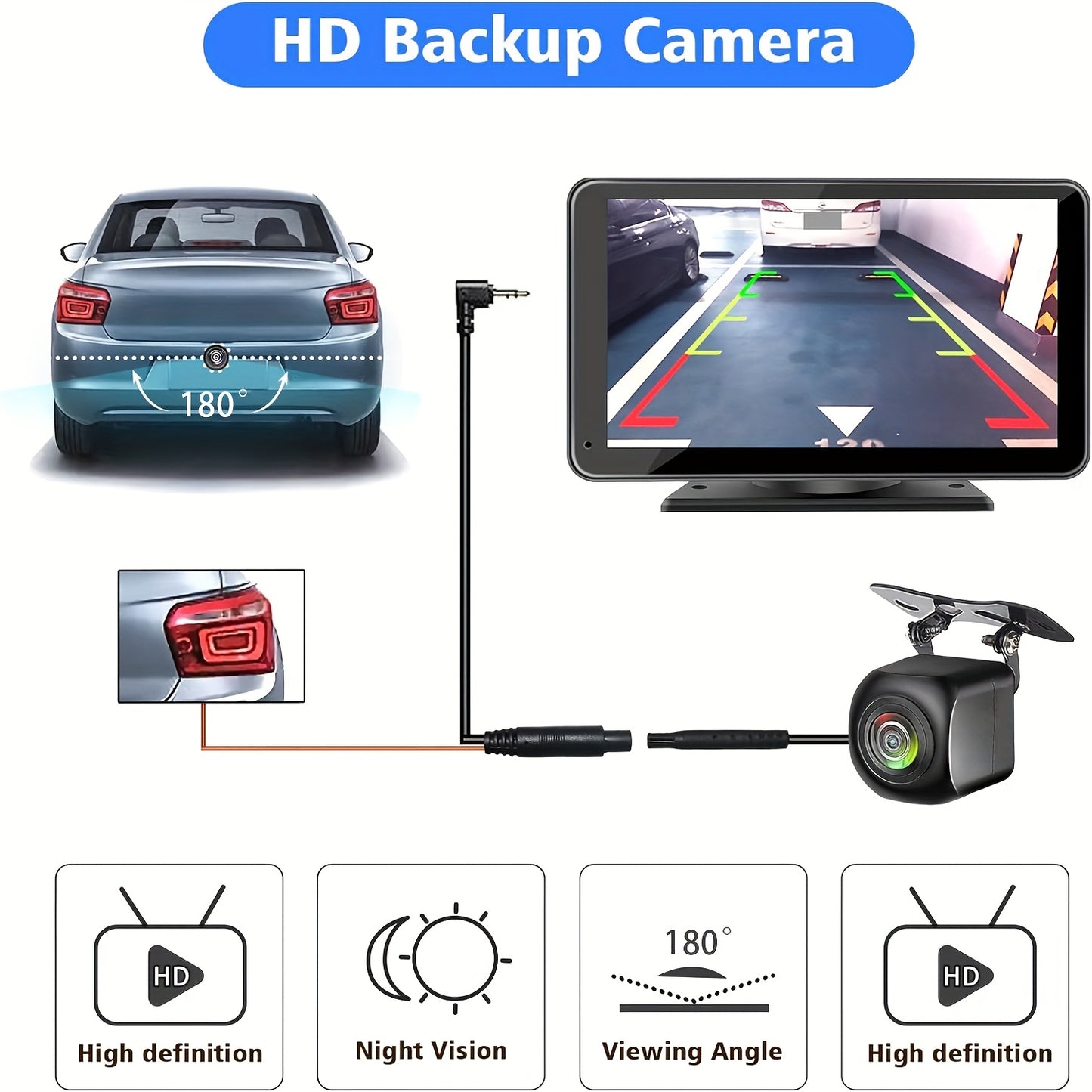 2025 HD Wireless Car Display – CarPlay, Android Auto, GPS, Dash Cam, Audio Moktan Sabai