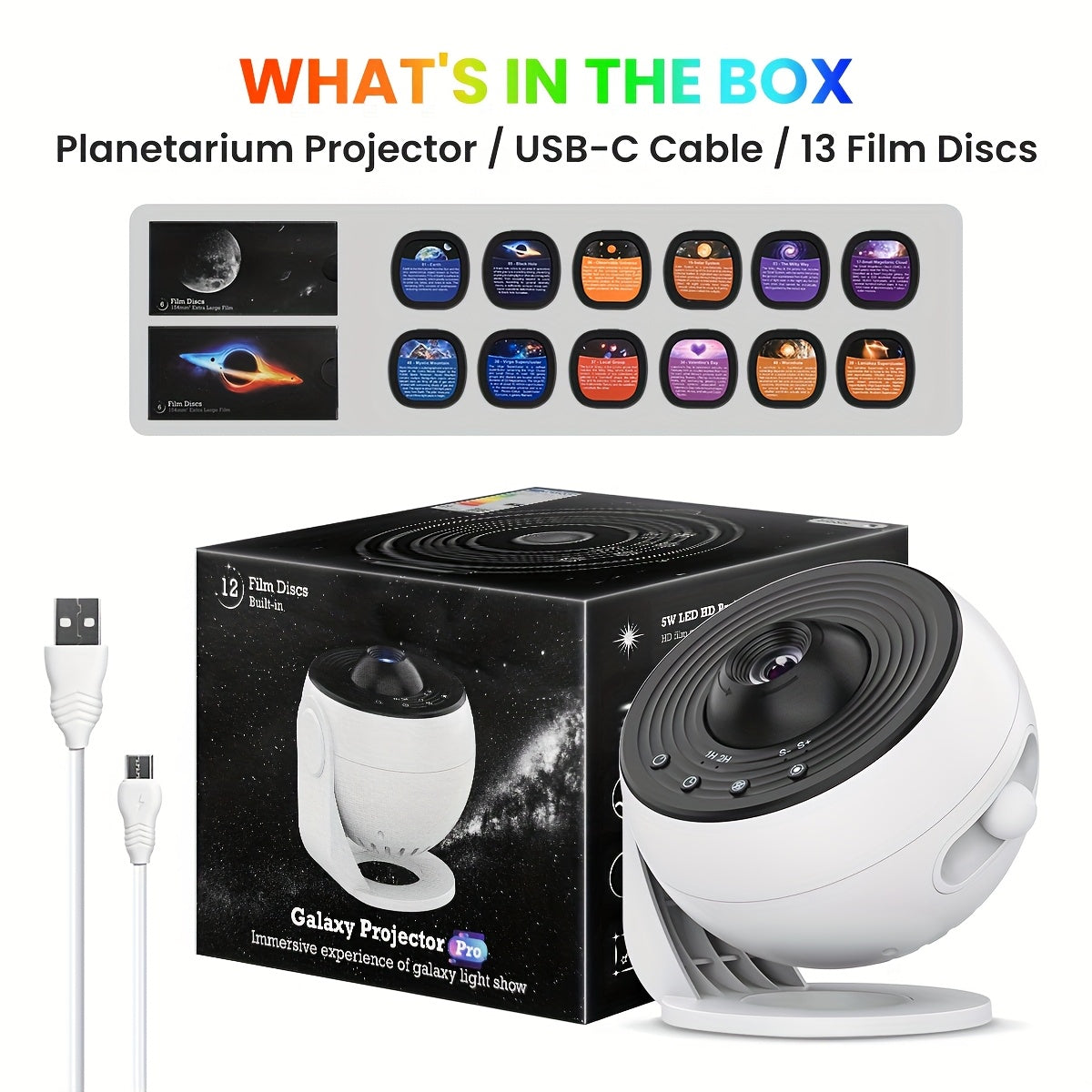 4K Galaxy Projector for Bedroom with 13 Films - HD Star & Earth Night Light Moktan Sabai
