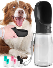 Moktan Sabai 19oz Portable Dog Water Bottle – Leak-Proof Travel Bottle with Built-In Bowl