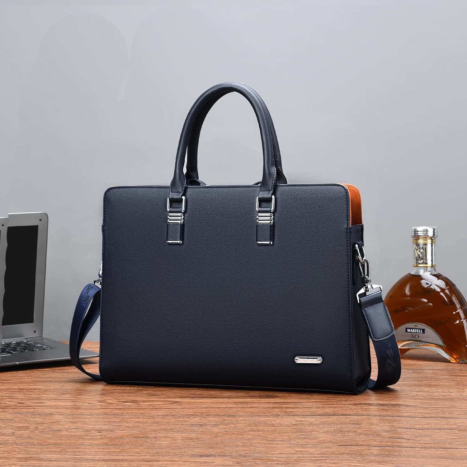 Moktan Sabai Genuine Leather Business Briefcase 15.6 Inch Laptop Bag Multi Compartment