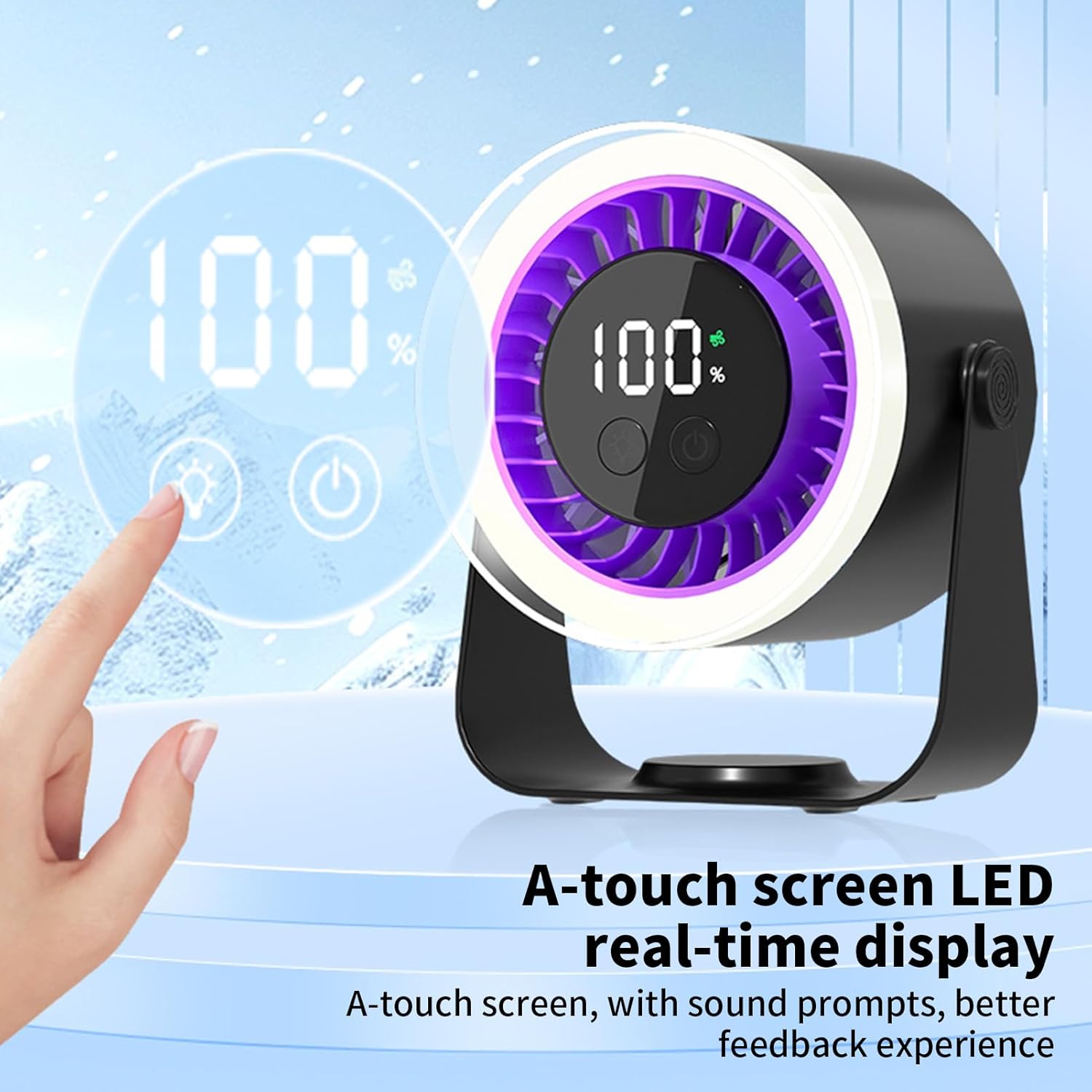 Moktan Sabai Portable Desk Fan | USB Rechargeable with 10-Speed Quiet Operation | Compact Design for Efficient Cooling