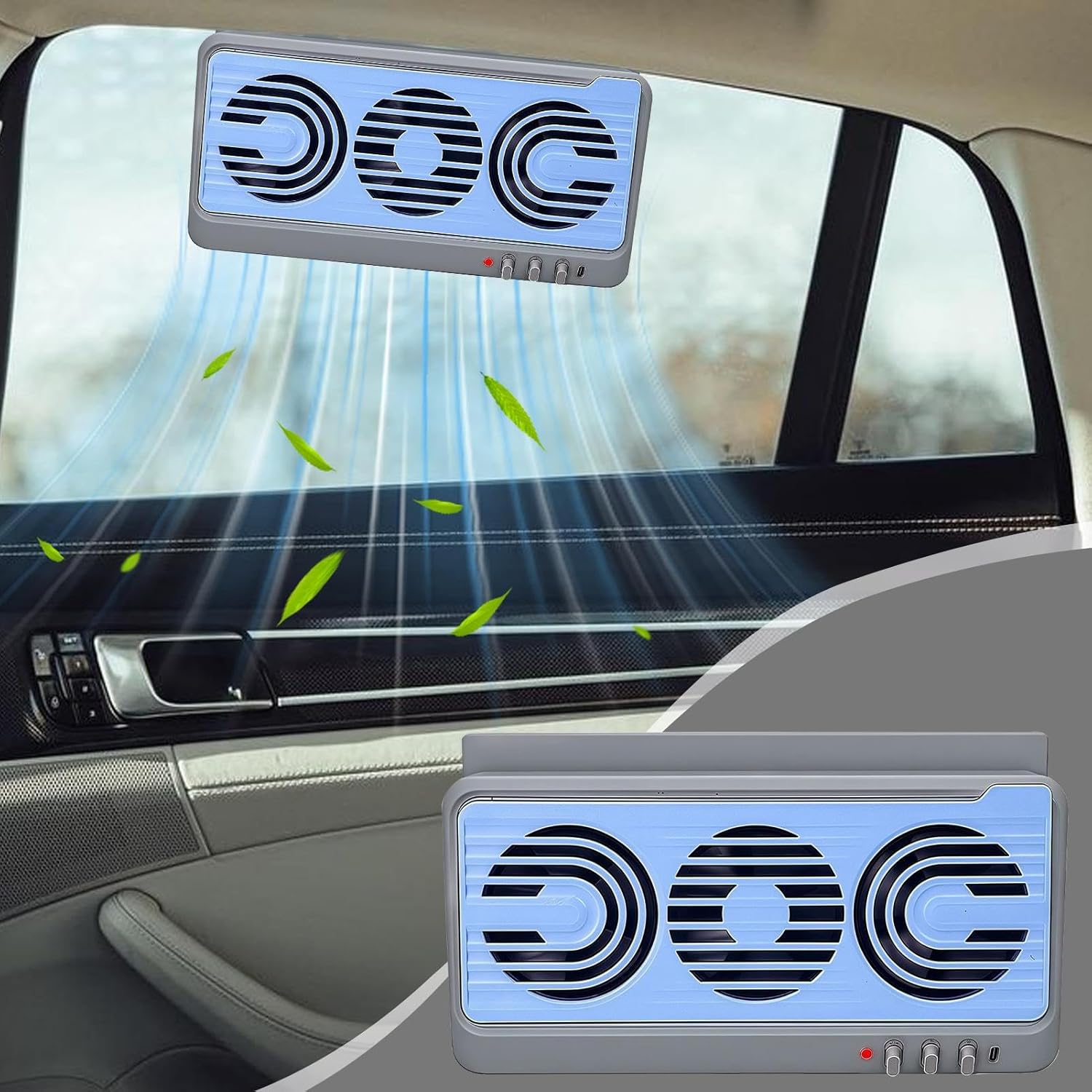 Moktan Sabai EcoVent | Solar Car Window Fan with Dual-Duct Airflow System | Efficient Ventilation for Comfortable Driving