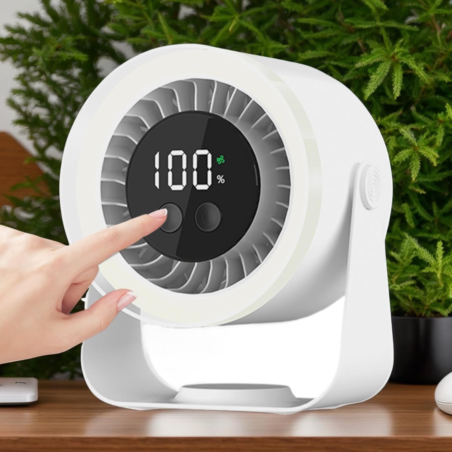 Moktan Sabai Portable Desk Fan | USB Rechargeable with 10-Speed Quiet Operation | Compact Design for Efficient Cooling