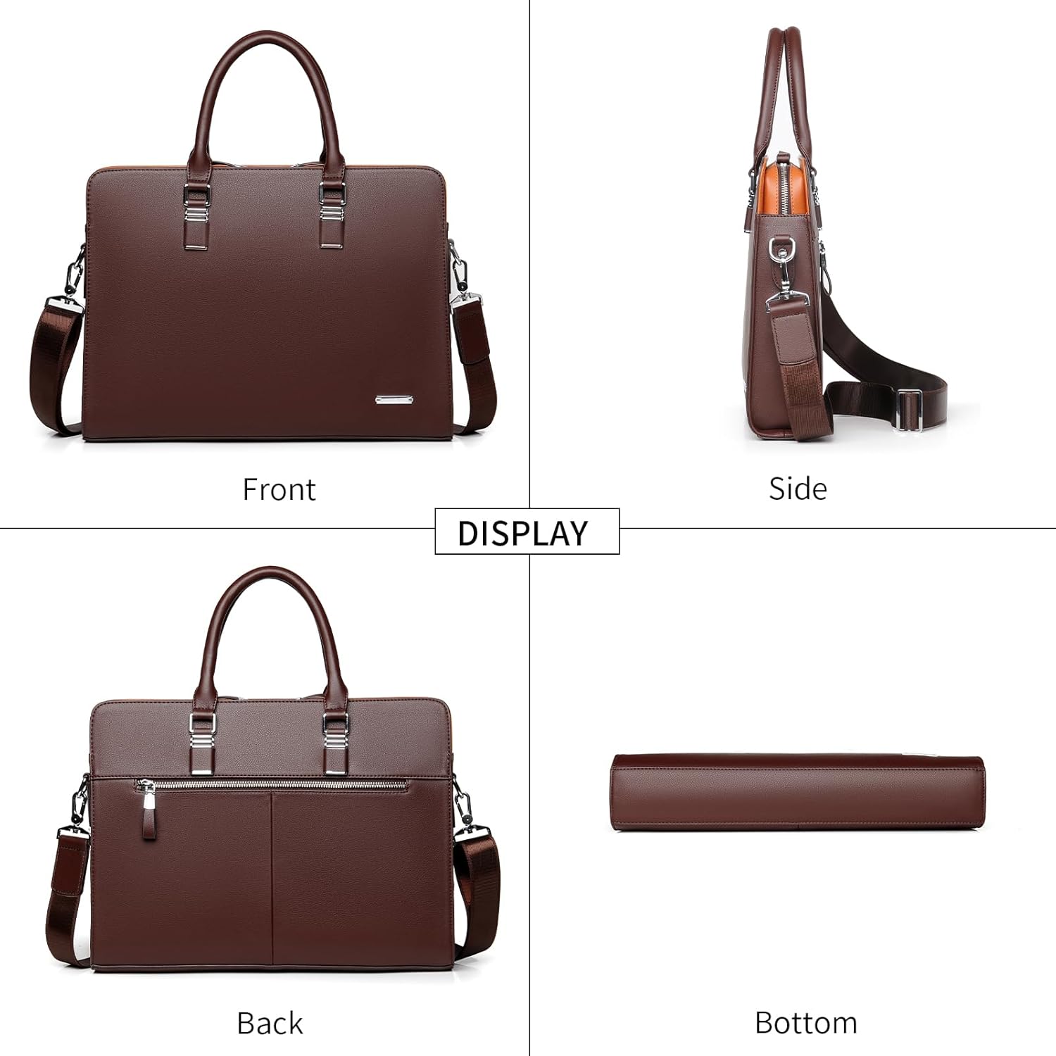 Moktan Sabai Genuine Leather Business Briefcase 15.6 Inch Laptop Bag Multi Compartment