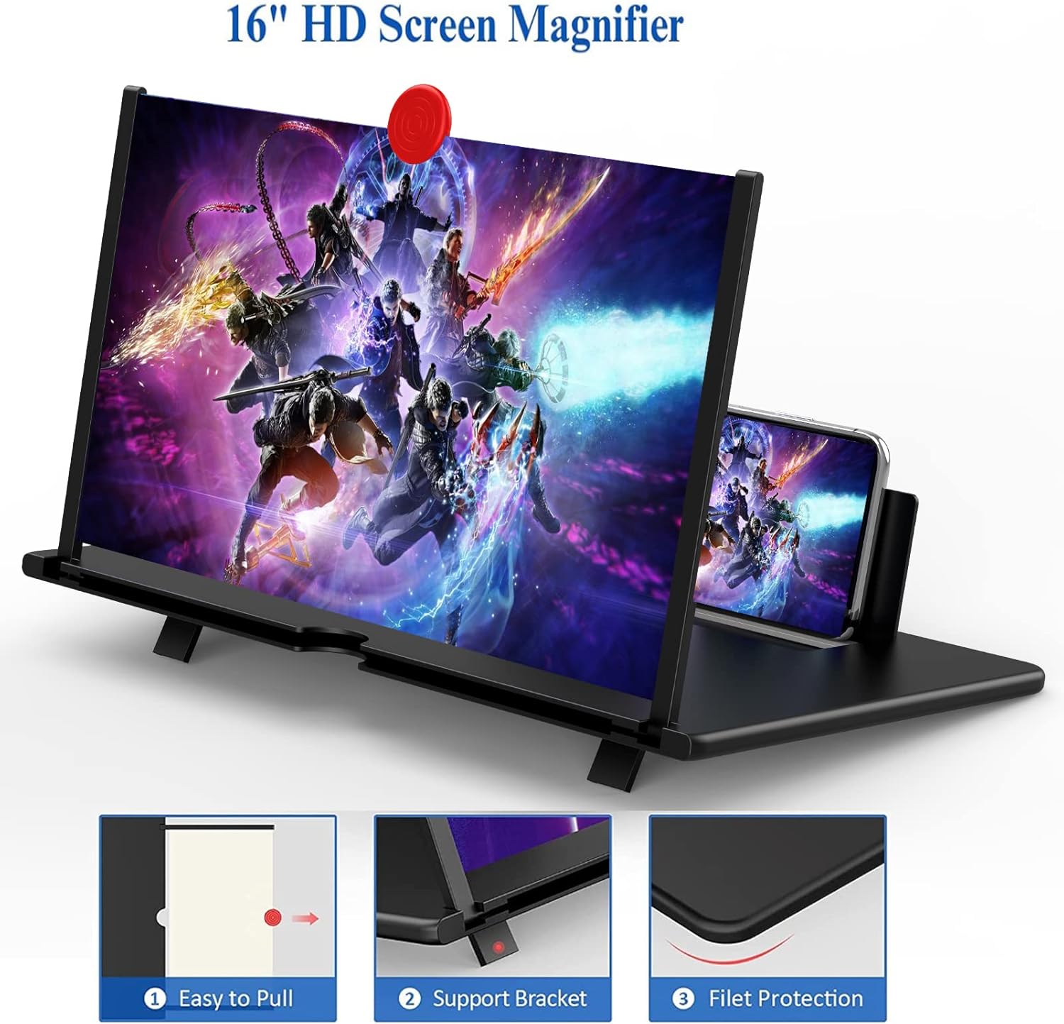 Moktan Sabai 16 Inch Phone Screen Magnifier HD Mobile Screen Amplifier Stand for Movies